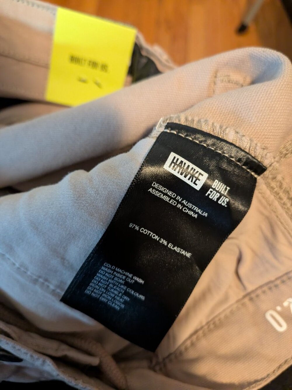 NWT Hawke Prime Pro Shorts Mens 32 Beige Chino Cotton Canvas Stretch Workwear - Picture 8 of 8